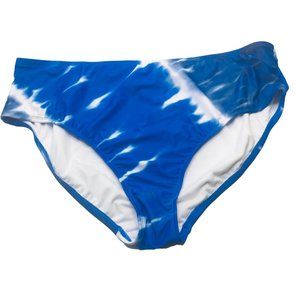 Xhilaration Women's Size 24W/26W High Waist Bikini Swim Bottom Blue Tie Dye New